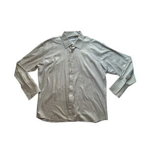 E = MC2 Shirt Clothing For Millionaires 4XL White Check 100% Cotton Button Up